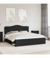 vidaXL Bed Frame with Headboard Black 180 x 200 cm Solid Pine Wood — V0672010160