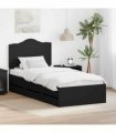 vidaXL Bed Frame with Drawer Black 100 x 200 cm Engineer Wood — V0672010178