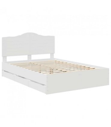 vidaXL Bed Frame with Drawer White 160 x 200 cm Engineer Wood — V0672010187