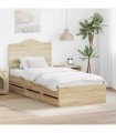 vidaXL Bed Frame with Drawer Sonoma Oak 75 x 190 cm Engineer Wood — V0672010197