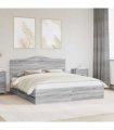 vidaXL Bed Frame with Drawer Grey Sonoma 180 x 200 cm Engineer Wood — V0672010204