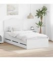 vidaXL Bed Frame with Drawer White 75 x 190 cm Engineer Wood — V0672010213