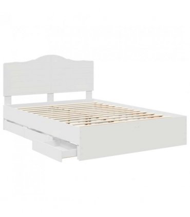 vidaXL Bed Frame with Drawer White 150 x 200 cm Engineer Wood — V0672010239