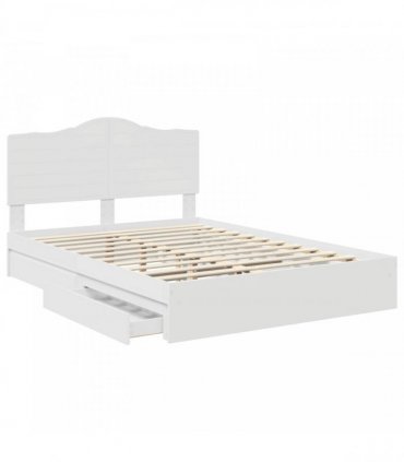 vidaXL Storage Bed with Headboard White 140 x 200 cm Engineered Wood — V0672010250