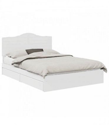 vidaXL Storage Bed with Headboard White 140 x 190 cm Engineered Wood — V0672010266