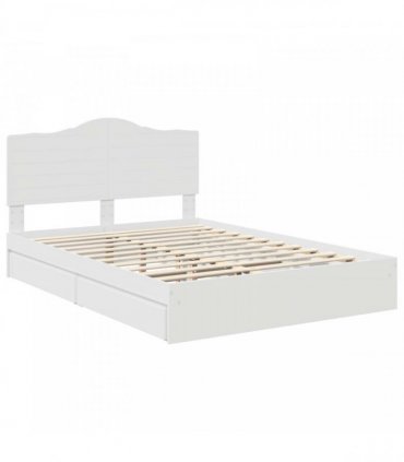 vidaXL Storage Bed with Headboard White 140 x 190 cm Engineered Wood — V0672010266