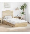 vidaXL Storage Bed with Drawer Sonoma Oak 70 x 190 cm Engineered Wood — Size: 75 x 190 cm — V0672010292