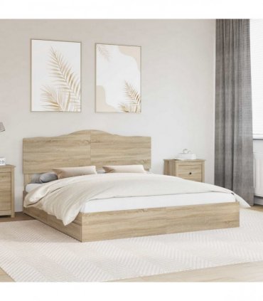 vidaXL Storage Bed with Drawer Sonoma Oak 180 x 200 cm Engineered Wood — V0672010307