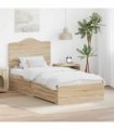 vidaXL Bed Frame with Headboard Sonoma Oak 70 x 190 cm Engineered Wood — Size: 75 x 190 cm — V0672010337