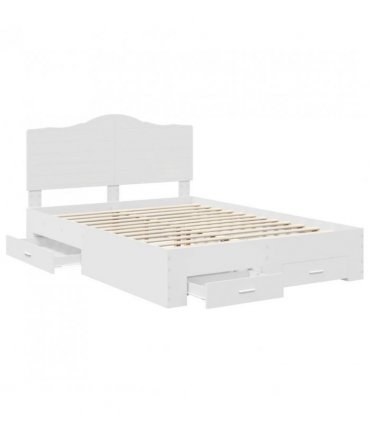 vidaXL Bed Frame with Headboard White 160 x 200 cm Engineered Wood — V0672010373