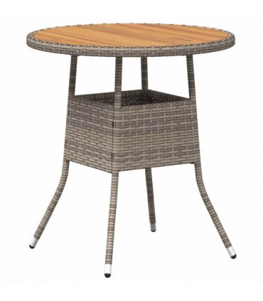 vidaXL Dinner Table Grey and Acacia 70 x 70 x 73 cm Solid Acacia Wood