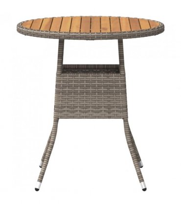 vidaXL Dinner Table Grey and Acacia 70 x 70 x 73 cm Solid Acacia Wood