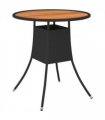 vidaXL Dining Table | Black and brown | PE rattan | Small | Durable