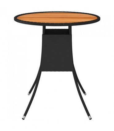 vidaXL Dining Table | Black and brown | PE rattan | Small | Durable