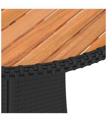 vidaXL Dining Table | Black and brown | PE rattan | Small | Durable