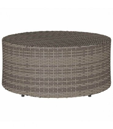 vidaXL Outdoor Coffee Table Grey Ø 68 x 30 cm Poly Rattan