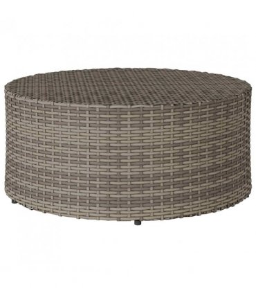 vidaXL Outdoor Coffee Table Grey Ø 68 x 30 cm Poly Rattan
