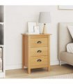 vidaXL Bedside Cabinet with Drawer HILL Honey Brown 46 x 35 x 65 cm