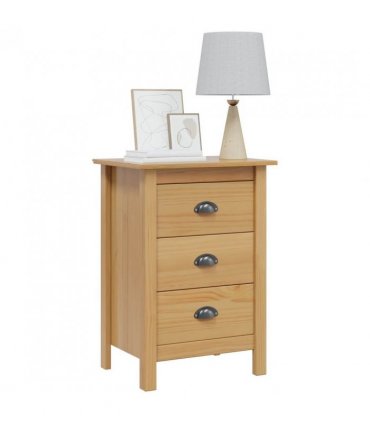 vidaXL Bedside Cabinet with Drawer HILL Honey Brown 46 x 35 x 65 cm