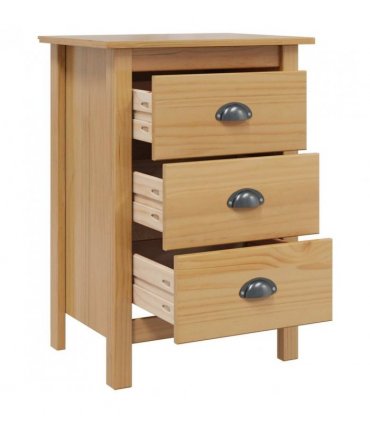 vidaXL Bedside Cabinet with Drawer HILL Honey Brown 46 x 35 x 65 cm
