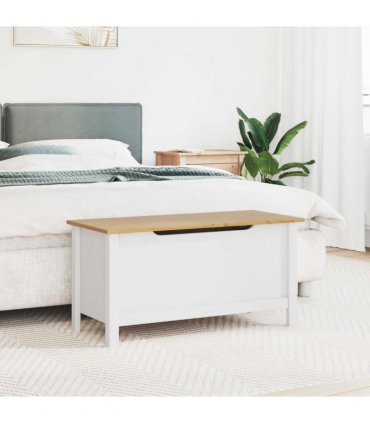vidaXL Storage Box HILL White and Honey Brown 90 x 40 x 45 cm