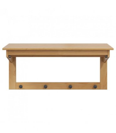 vidaXL Coat Rack HILL Honey Brown 90 x 35 x 41.5 cm Solid Pine Wood