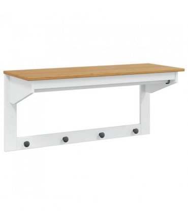 vidaXL Coat Rack HILL White and Honey Brown 90 x 35 x 41.5 cm