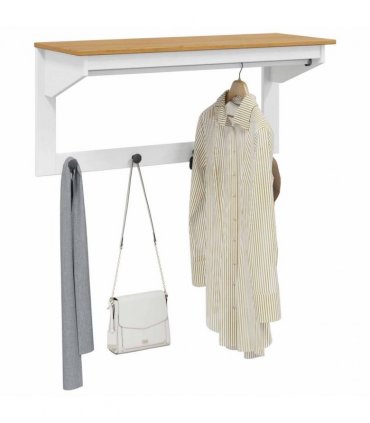 vidaXL Coat Rack HILL White and Honey Brown 90 x 35 x 41.5 cm