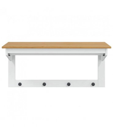 vidaXL Coat Rack HILL White and Honey Brown 90 x 35 x 41.5 cm