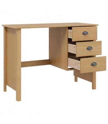 vidaXL Desk with Drawers with Drawer HILL Honey Brown 100 x 45 x 74 cm