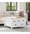 vidaXL Coffee Table HILL White and Honey Brown 79.5 x 79.5 x 49 cm