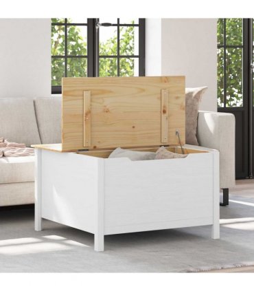 vidaXL Coffee Table HILL White and Honey Brown 79.5 x 79.5 x 49 cm
