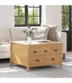 vidaXL Coffee Table with Drawer HILL Honey Brown 79.5 x 79.5 x 49 cm