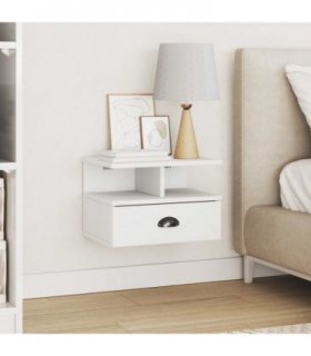 vidaXL Bedside Cabinet HILL White 40 x 31 x 27 cm Solid Pine Wood