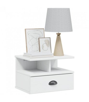 vidaXL Bedside Cabinet HILL White 40 x 31 x 27 cm Solid Pine Wood
