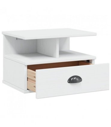 vidaXL Bedside Cabinet HILL White 40 x 31 x 27 cm Solid Pine Wood