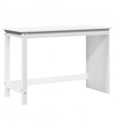 vidaXL Desk White 112 x 50 x 75 cm Solid Pine Wood