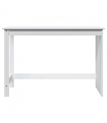vidaXL Desk White 112 x 50 x 75 cm Solid Pine Wood
