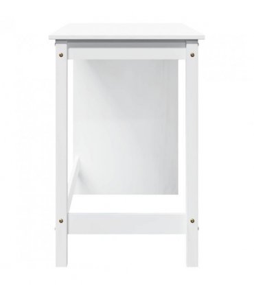 vidaXL Desk White 112 x 50 x 75 cm Solid Pine Wood