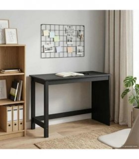 vidaXL Desk Black 112 x 50 x 75 cm Solid Pine Wood