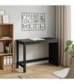 vidaXL Desk Black 112 x 50 x 75 cm Solid Pine Wood