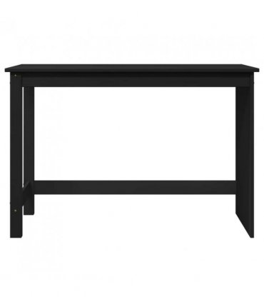 vidaXL Desk Black 112 x 50 x 75 cm Solid Pine Wood