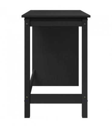 vidaXL Desk Black 112 x 50 x 75 cm Solid Pine Wood