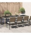 vidaXL Garden Table Beige 250x100x75 cm Tempered Glass and Poly Rattan