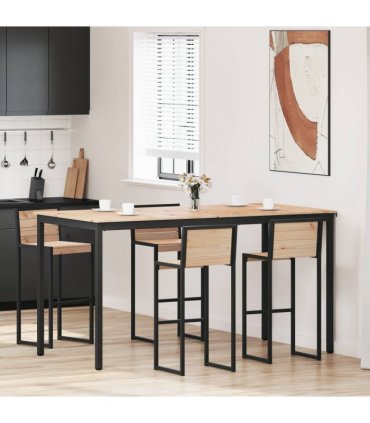 vidaXL Bar Table Natural 200 x 100 x 105 cm Solid Pine Wood
