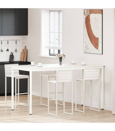 vidaXL Bar Table White 200 x 100 x 105 cm Solid Pine Wood