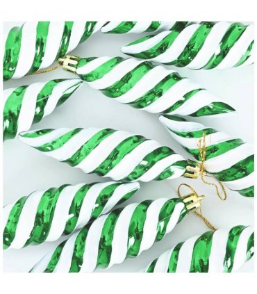 vidaXL Christmas Spiral Shape Ball 40 pcs Green Plastic