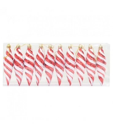 vidaXL Christmas Spiral Shape Ball 40 pcs Red Plastic
