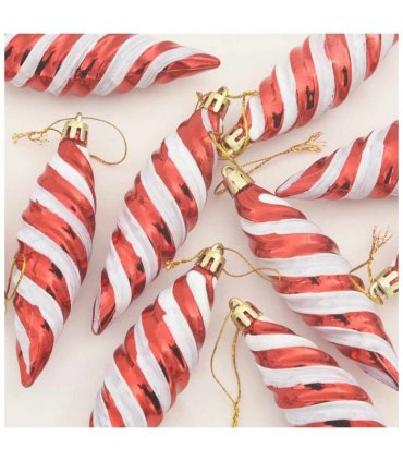 vidaXL Christmas Spiral Shape Ball 40 pcs Red Plastic