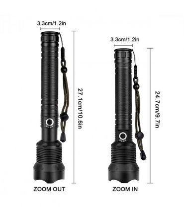 USB Recharge LED Flashlight 3 Lighting Modes Outdoor Camping Hiking Flashlight Work Light
